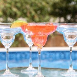 6 poolside plastic shatterproof margarita glasses